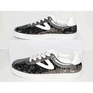 TRETORN CAMDEN SEQUIN CHILD SIZE 13 & 5   WHITE / GRAPHITE NEW / BOX